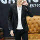 Bộ đồ nam giản dị Thanh niên Hàn Quốc Slim In Bộ đồ nhỏ Học sinh Kiểu tóc đẹp trai cá tính Áo khoác mỏng - Cao bồi