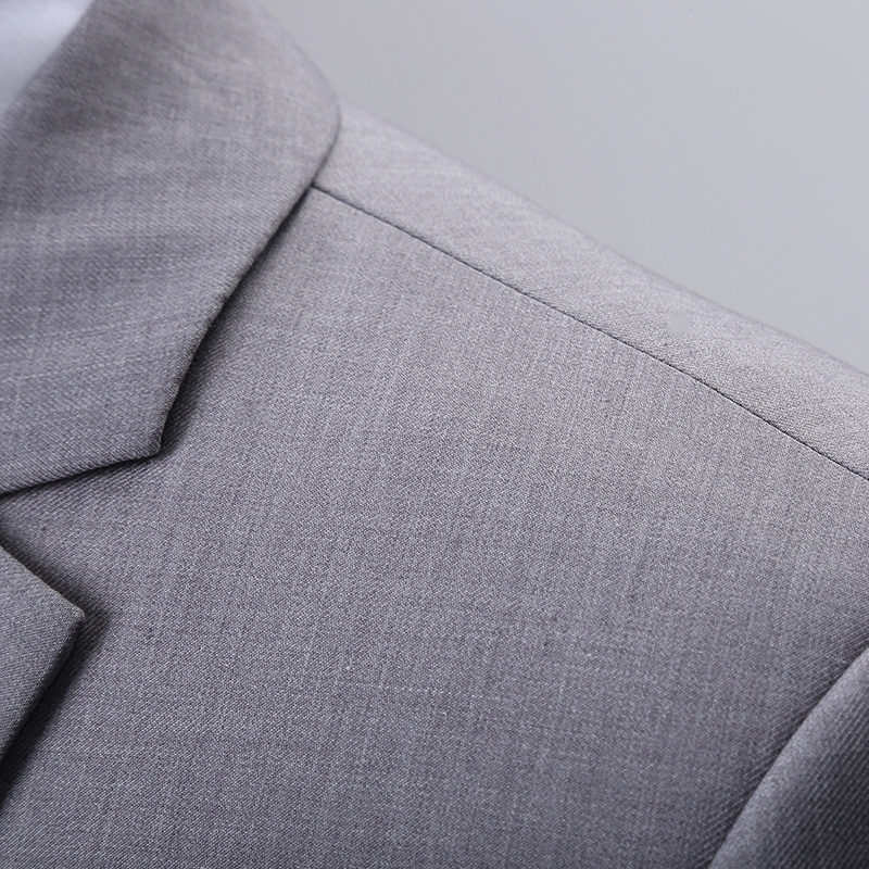 Suit Junfin Bird nam nhẹ Grey Ba mảnh Trim Groom Wedding Dress Professional Workwear chính