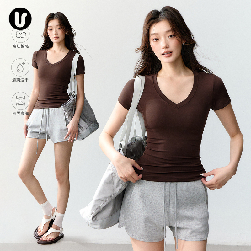 Sports Short-Sleeved Women's Slim-Fitting Pilates Yoga Clothing Top, Summer Breathable Outdoor Running Fitness Clothing T-Shirt Sports Short-Sleeved Women's Slim-Fitting Pilates Yoga Clothing Top, Summer Breathable Outdoor Running Fitness Clothing T-Shirt