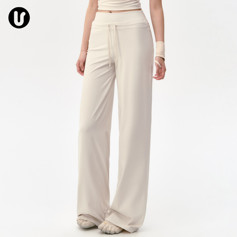 Loose Yoga Pants for Women, Quick-Drying Wide-Leg Sports Trousers, Pilates Set Top, Fitness White Straight-Leg Pants for Spring Loose Yoga Pants for Women, Quick-Drying Wide-Leg Sports Trousers, Pilates Set Top, Fitness White Straight-Leg Pants for Spring