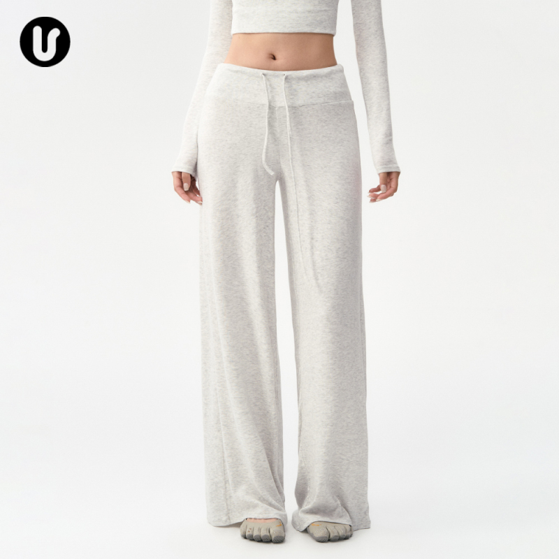 Yoga Pants for Women, Loose Straight-Leg Running Sports Trousers, Pilates Outfit Top and Bottom Set, Wide-Leg Training Fitness Pants