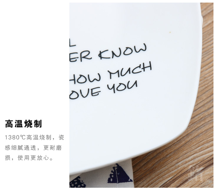 Sáng tạo bát cơm gốm phim hoạt hình đĩa vuông tấm tây đĩa thời tiết tấm sâu đĩa phẳng đĩa nông món ăn khay inox đựng thức ăn