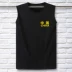Áo thun cotton không tay in cờ nam cộng với phân bón để tăng vest thể thao rộng kích thước lớn cổ tròn áo vest đáy - Áo vest cotton áo vest da nam Áo vest cotton