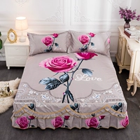 Tinh khiết bông giường váy một mảnh 1,8 m giường công chúa phong cách bedspread 1.5m2.0 đúp Simmons nệm bìa bảo vệ trượt - Váy Petti váy giường đẹp	