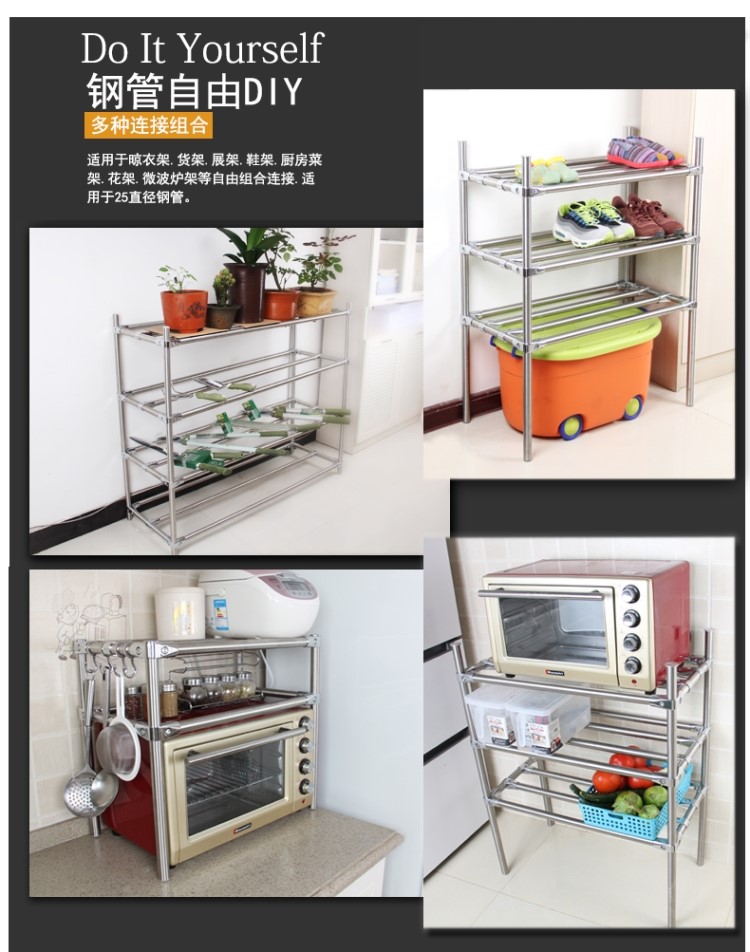 Ống thép không gỉ rắn 25 ống nối cố định chuyển đổi chặt chẽ gia cố cầu thang cố định khóa kim loại tròn khóa ống - Chốt