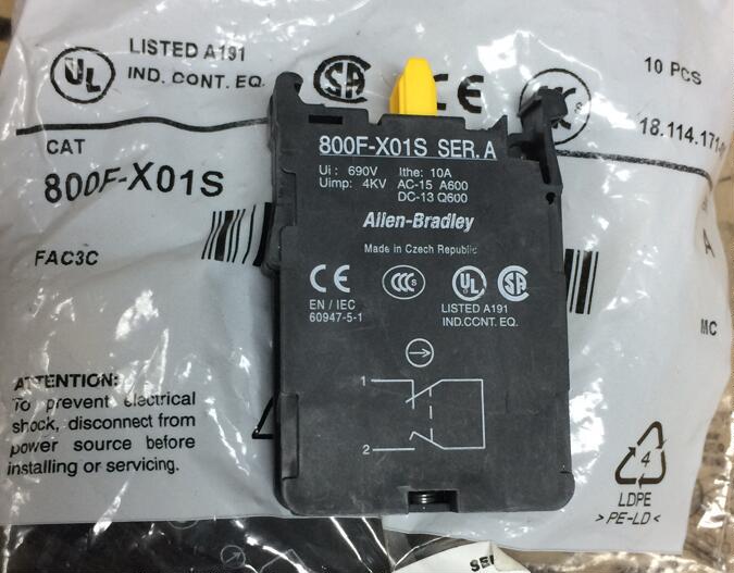 Ab Rockwell Emergency Stop Button Universal Normally Closed Contact Self-Test Contact 800F-X01S X20D