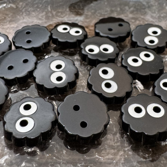 黑色煤球儿童纽扣宝宝衣服可爱卡通树脂扣子学生百搭手工服饰配件