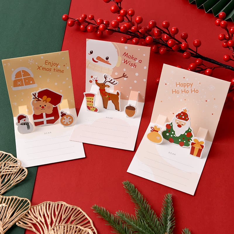 New high-end 3d Christmas stereoscopic greeting card, creative and sophisticated diy gift, festival gratitude and blessing small card pic 12