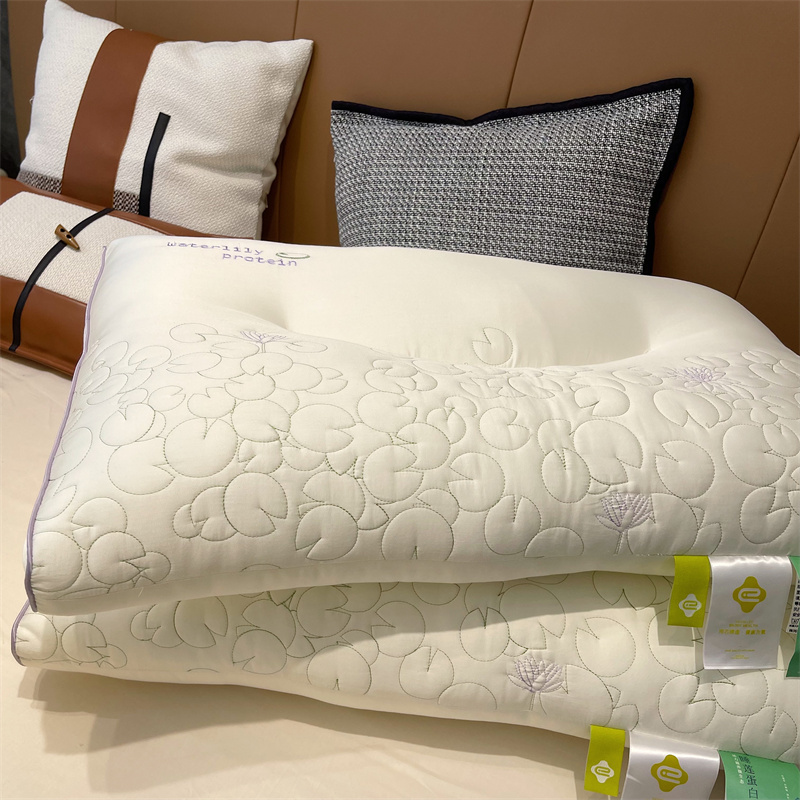 Sleeping Lotus protein Cervical Care Pillow 60 Elegant Cotton Single Pillow Domestic Fiber Ram Beauty soft pillow core Single dress