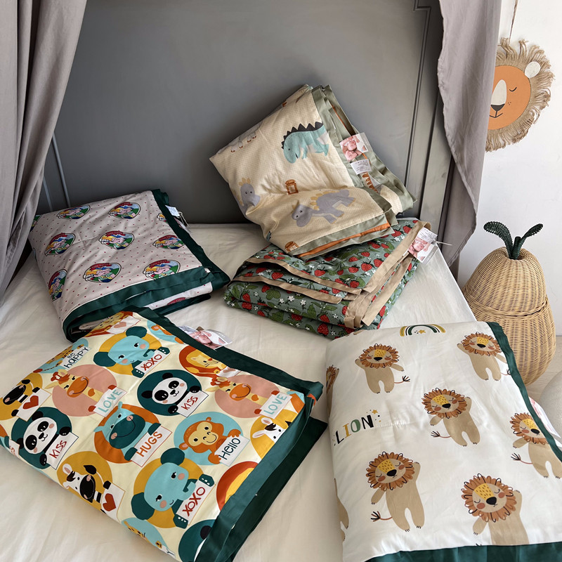 Children's Class A cartoon little lion 60S cotton cool quilt kindergarten baby cotton machine washable air conditioner thin quilt