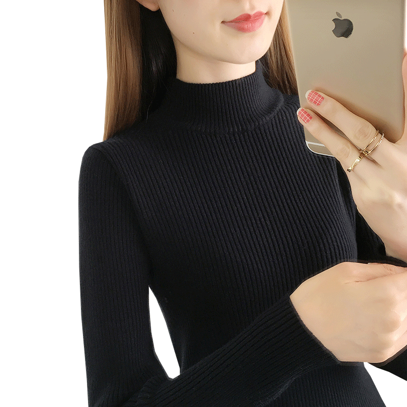 Luco slim turtleneck sweater women's long sleeve bottoming shirt