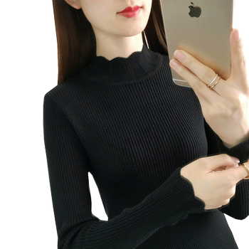 Luke half turtleneck korean slim sweater base shirt