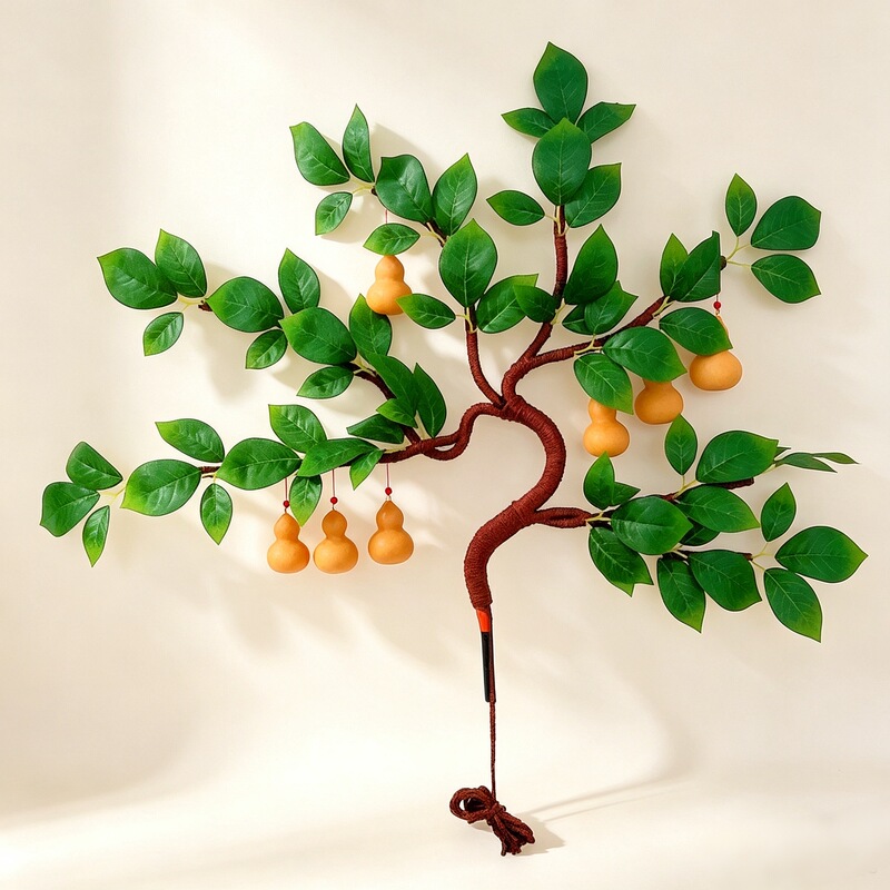 Gourd Money Tree Vine Hand-Woven Artificial Leaves Home Decoration Desktop Ornament