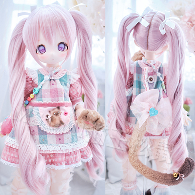 taobao agent Elvis pine rat BJD wig 3 -point doll three -pointer BJD baby with curly hair double ponytail MDD bear girl bear egg