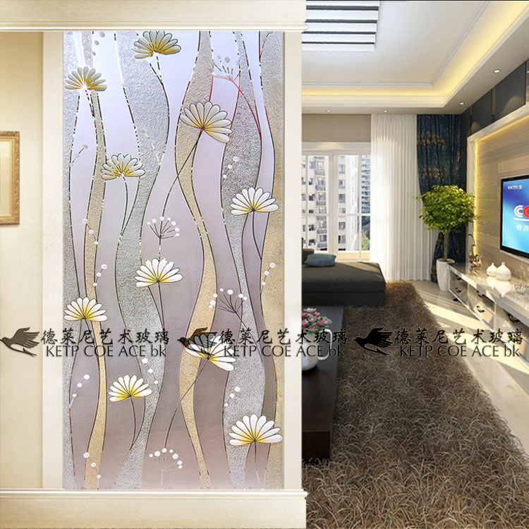 Art Glass Living Room Screen Divided Pockground Wall Background Wall Cabinet Modern Carving Process Euro Dandeling