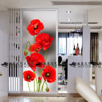 Factory direct modern tempered 3D art glass porch TV background wall screen partition open door