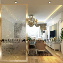 Art glass screen living room partition porch background wall Modern Jane European decorative carved abstract pattern style