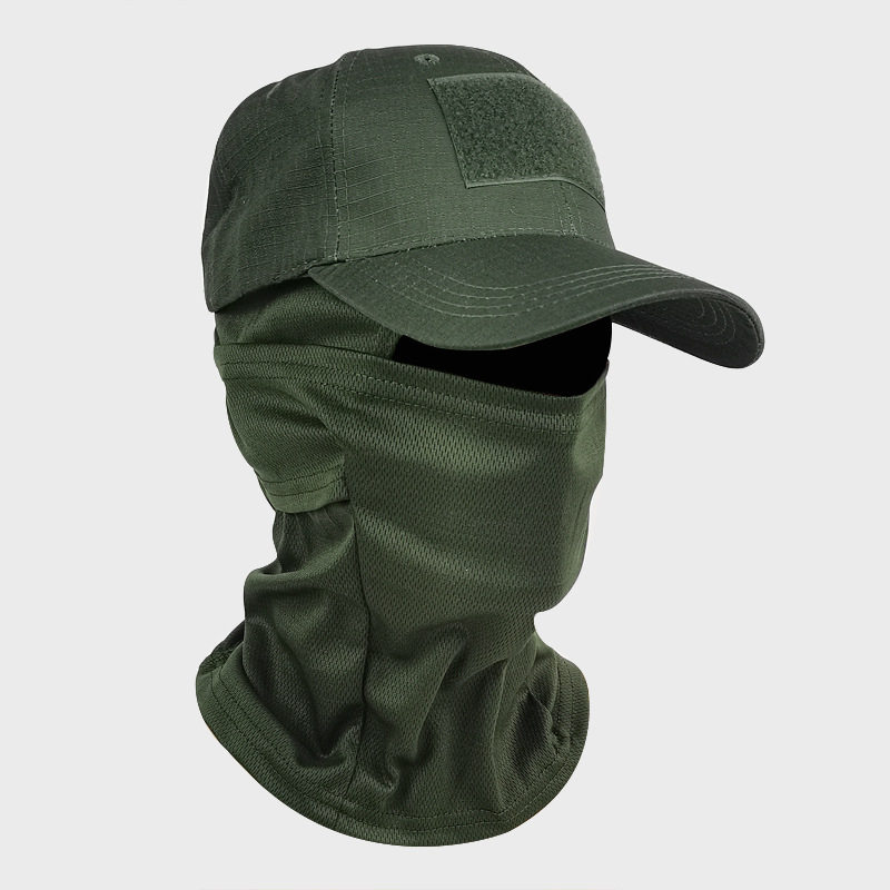 Tactical Camouflage Baseball Cap With Face Shield For Hiking_voghion.com