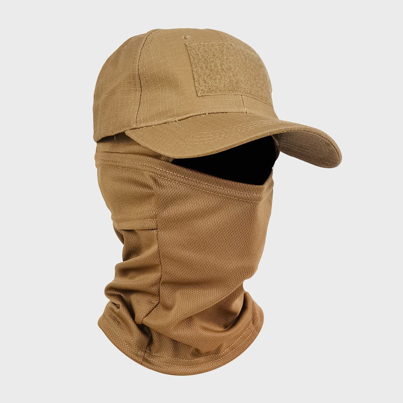 Tactical Camouflage Baseball Cap With Face Shield For Hiking_voghion.com