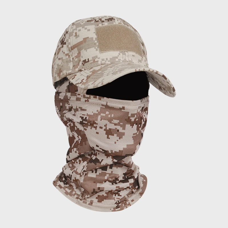 Tactical Camouflage Baseball Cap With Face Shield For Hiking_voghion.com