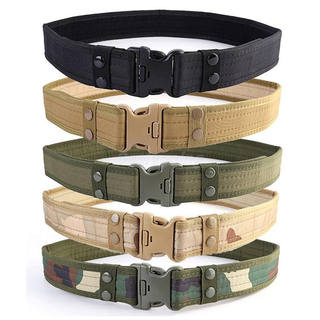 Tactical buckle canvas belt cargo elastic pants belt