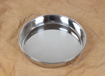 Extra-large plate stainless steel with ear cool Pirro restaurant Steamed Rice Large Round Dish Steamed Rice Pan Flat Bottom Dish Cool tray