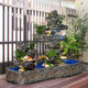Rockery flowing water fountain outdoor courtyard garden ຫນອງປາ ພູມສັນຖານລະບຽງໃນລົ່ມບໍລິສັດໄມ້ປະດັບຊັ້ນຢືນ stonelandscaping