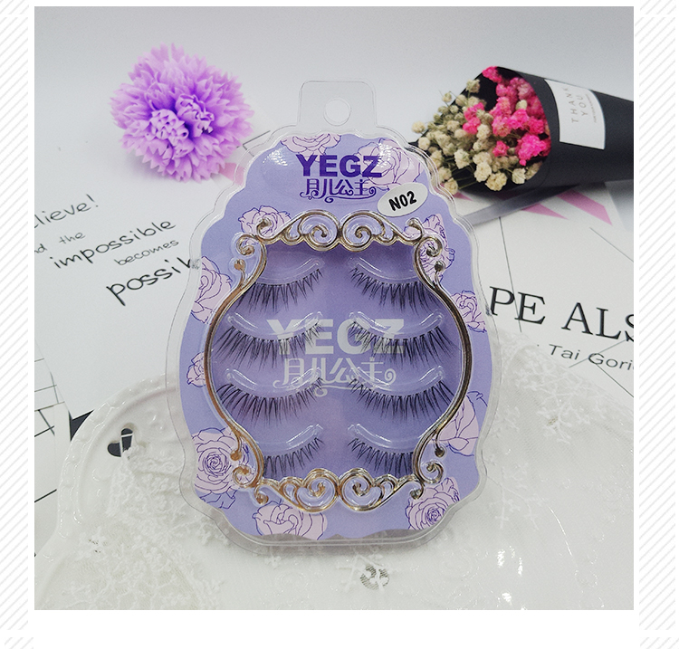 Moon Princess N02 Nhật Bản cảm giác không khí lông mi giả cong cong đuôi mắt kéo dài dày sinh viên mô phỏng - Lông mi giả gel kích mí the face shop