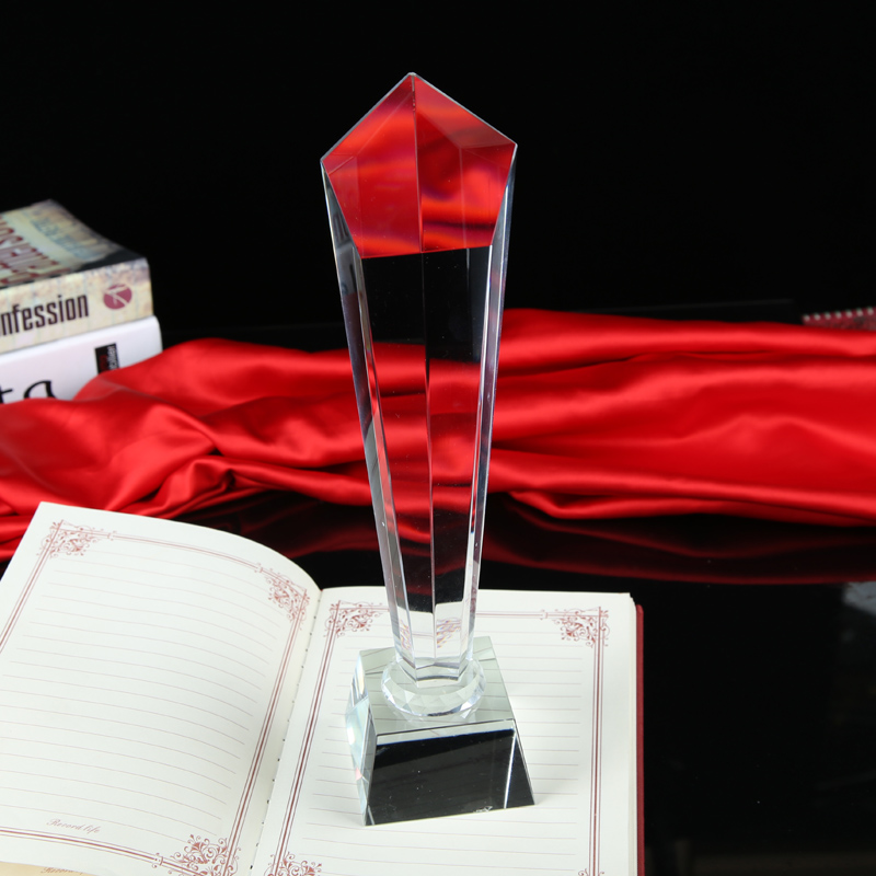 YUXIN YUXIN crystal custom trophy lettering Enterprise prize souvenir spot basic series pentagonal bevel