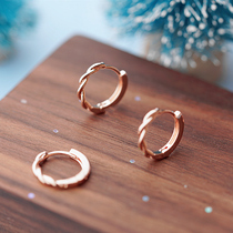 Simple style workplace commuter design twisted ear buckle twist small earring temperament generous high-end fashion gold