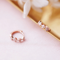 Simple wind lace lace ear buckle gilded Diamond exquisite small earring temperament commuter rose gold 2021 New