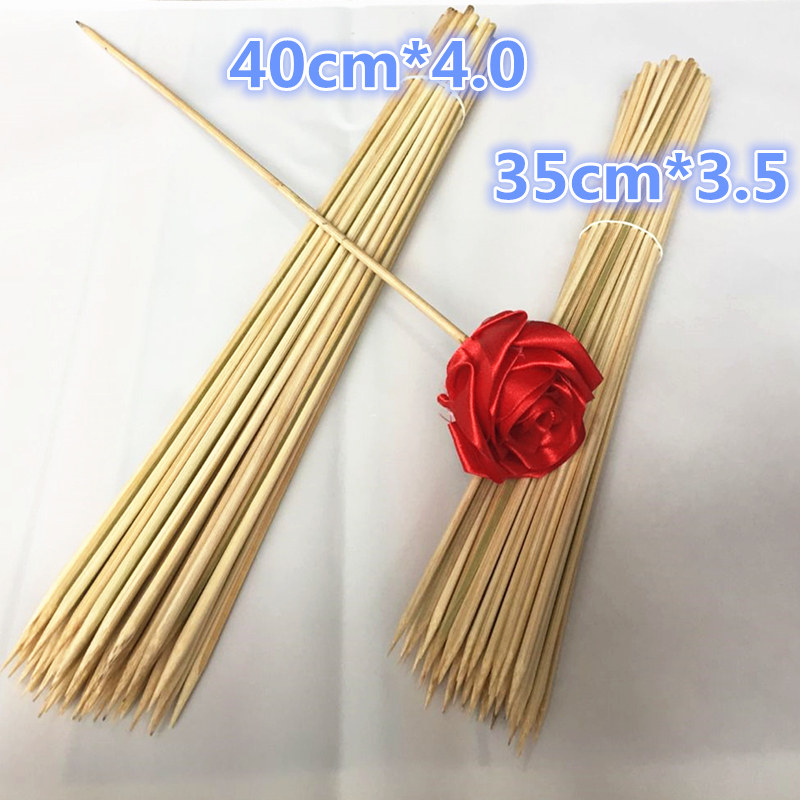 Marshmallow bamboo stick barbecue stick DIY handmade rose pole string spicy hot bamboo stick ribbon flower pole bag flower