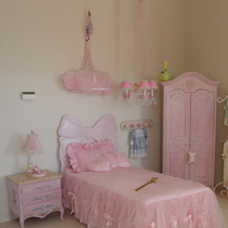 Princess bed European girl Pink 1 5 meters cute dream girl childrens bed girl solid wood