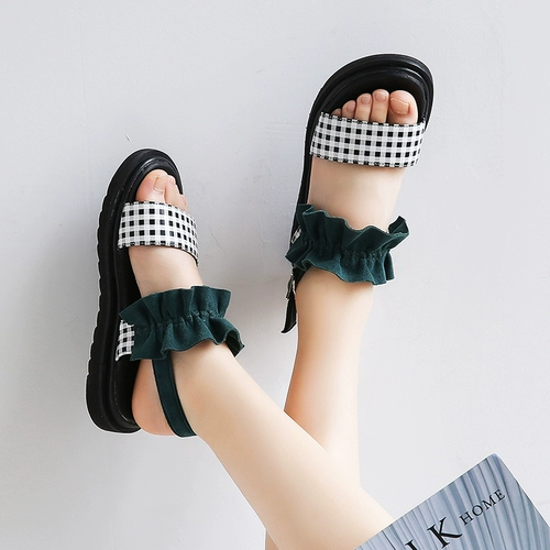 Летние модные мягкие сандалии, туфли для отдыха для принцессы, в корейском стиле, мягкая подошва, подходит для подростков