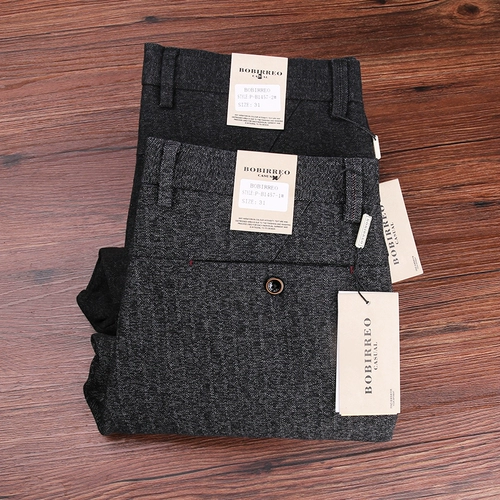 Мужские импортные шерстяные демисезонные универсальные удерживающие тепло штаны, свободный прямой крой