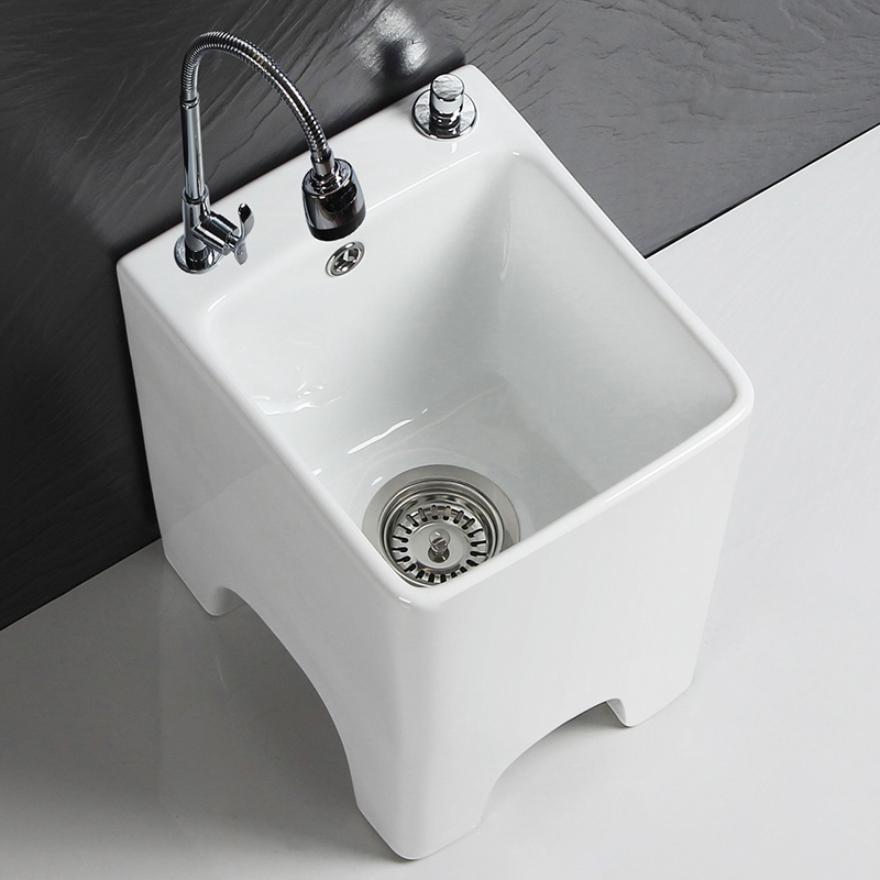 Mini small number 30cm Ceramic washing mop pool Home Makeup Room Mound Pool Ground Tug Tub Balcony Square mop pool