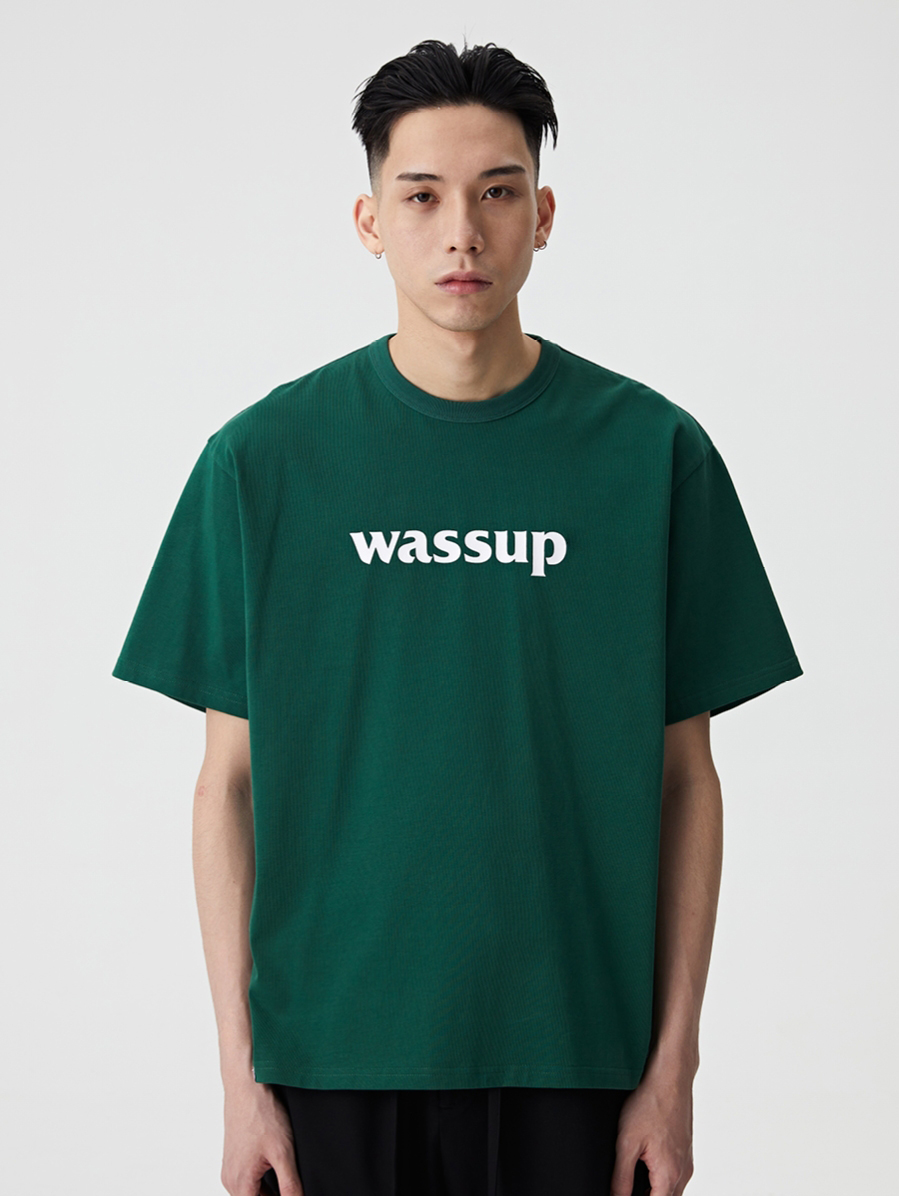 wassup official flagship store summer new products basic short-sleeved trend casual solid color half-sleeved bottoming men's t-shirt