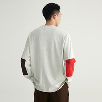 WassupHouse collision color patch long sleeve T-shirt male and female 2022 spring summer new trend easy lovers blouse