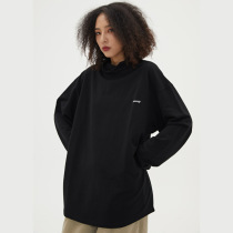 WASSUP winter new solid color loose wash high collar base sweater Lapel pullover printed top