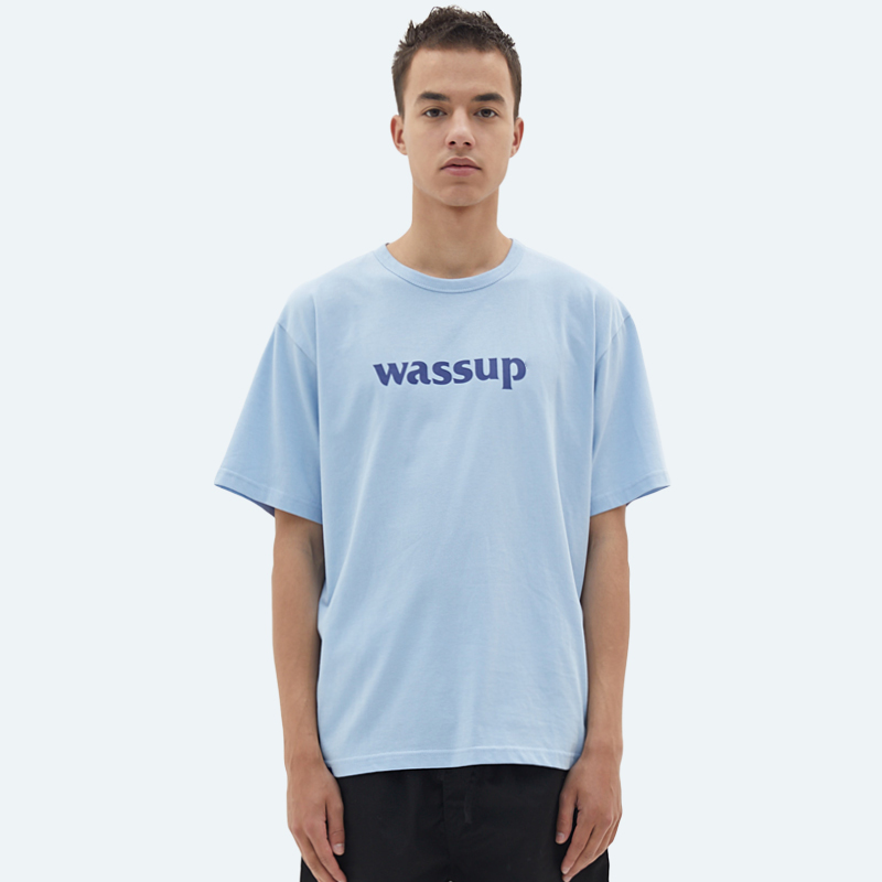 wassup official flagship store summer new products basic short-sleeved trend casual solid color half-sleeved bottoming men's t-shirt
