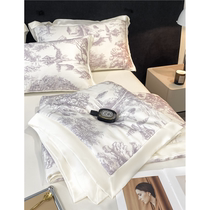 Summer machine washable ice silk summer cooling quilt set of four cool and silky naked sleeping air-conditioned quilt core quilt single and double summer quilt