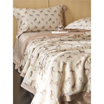 High-end retro light luxury Tencel summer cooling quilt machine washable air-conditioned quilt double cooling ice silk summer quilt four-piece set