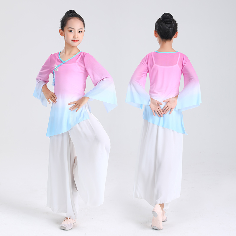 Children's classical dance performance The female toddler dance plays out the Chinese dance-tested body dance body Rhythmic Training Dress