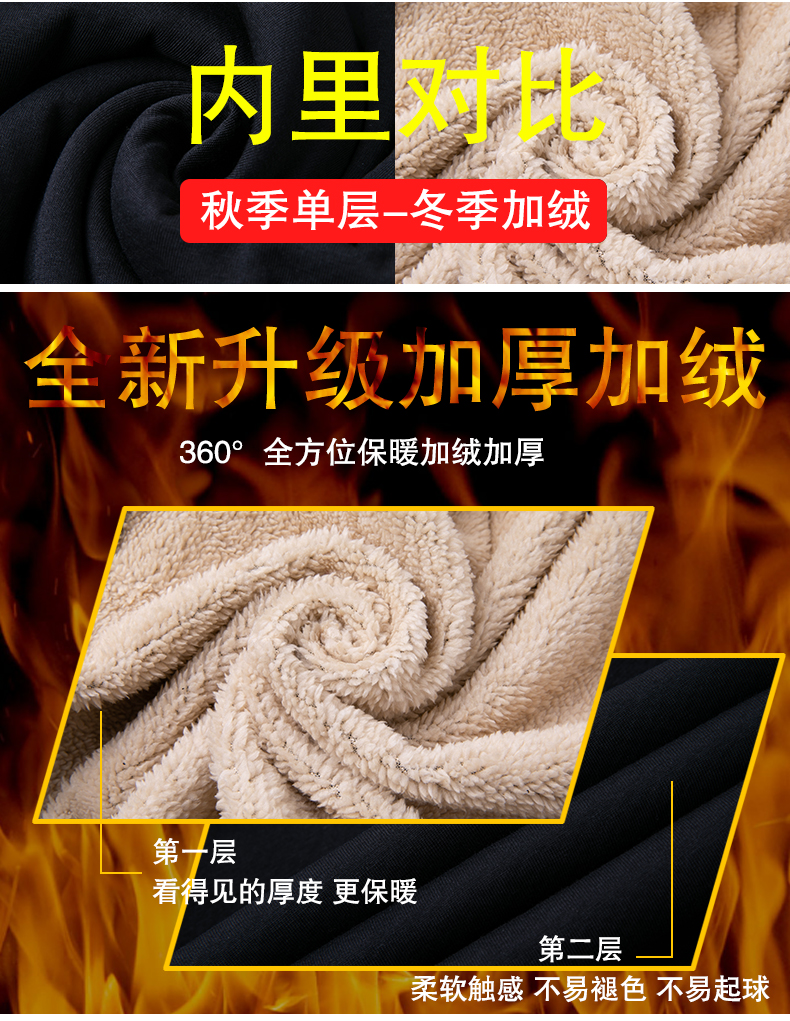 巴蒂特 男士加厚羊羔绒 束脚保暖休闲裤 图2