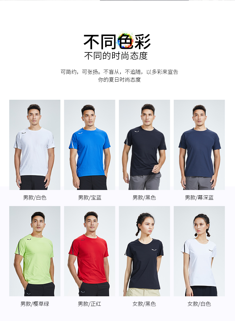 德国 沙乐华 20新品 150G涤纶高收缩纱面料 男女透气速干T恤 图7