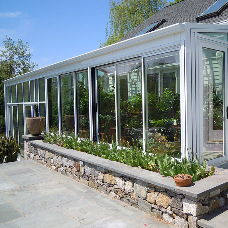 Lucha aluminum alloy window seal balcony greenhouse wooden roof broken bridge aluminum villa seal balcony terrace design set 70