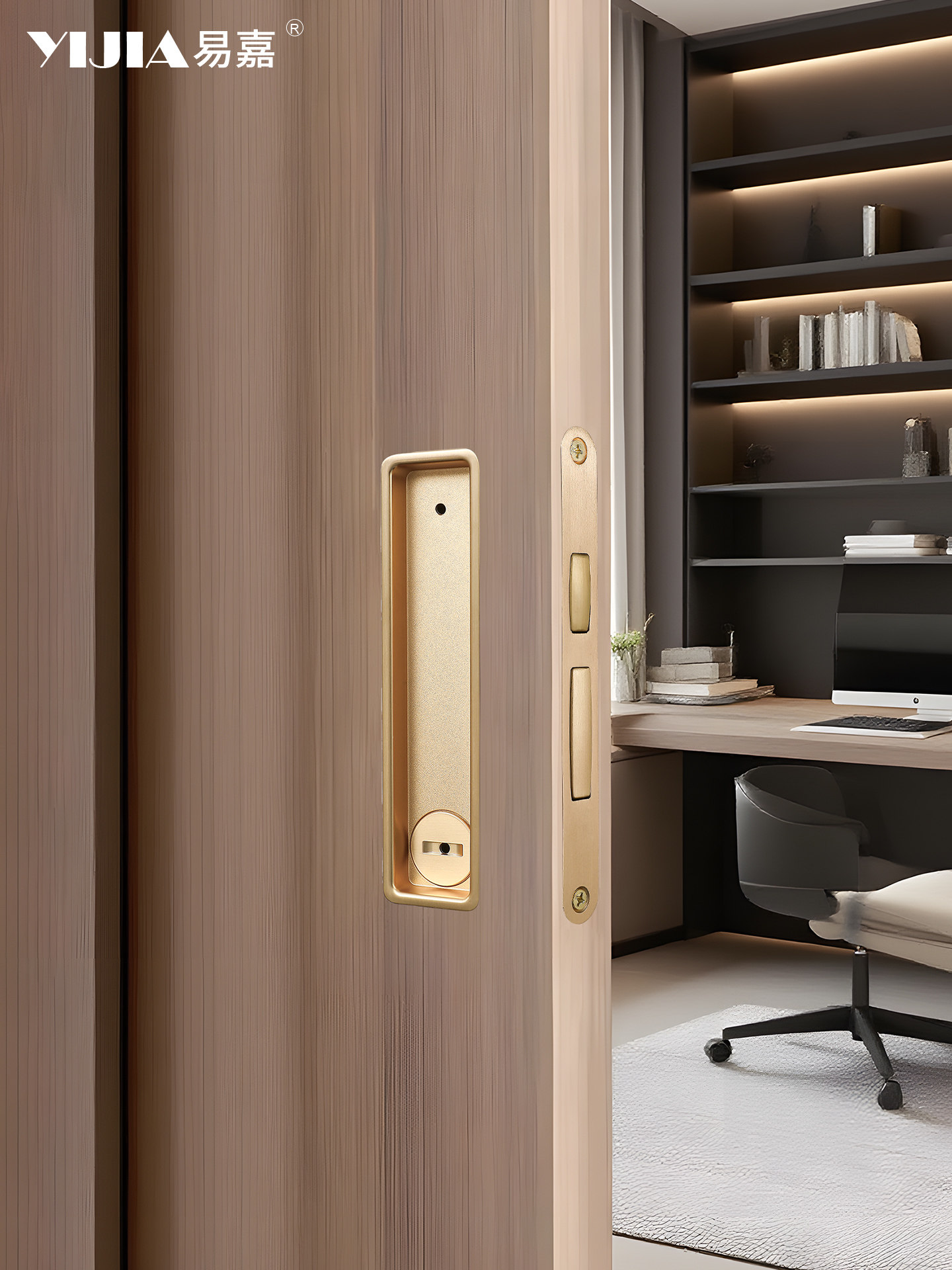 Bathroom Wooden Door Pocket Door Lock Sliding Door Side Hidden Door Handle Balcony Kitchen Door Invisible Hook Lock