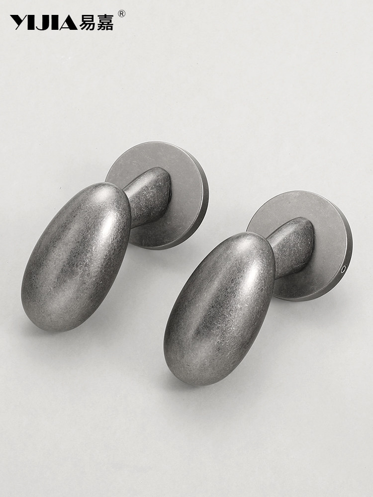 Vintage-Style Antique Silver Household Door Lock for Indoor Bedroom and Bathroom Wooden Doors, Universal Door Handle