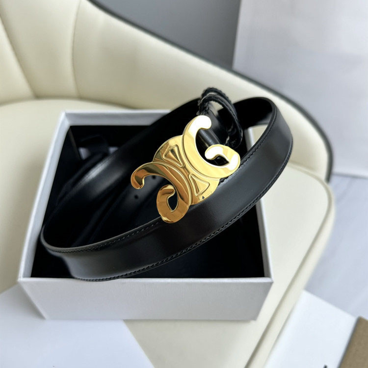 Arc De Triomphe Gold Buckle Classic Genuine Leather Belt, High-End First-Layer Cowhide, Versatile for Jeans and Dresses, Designer Belt