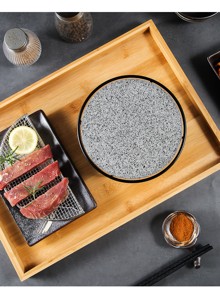 Мангал 日式单人酒精烧烤炉搭配花岗石与火山石 商用牛排烤盘高温石板烧烤